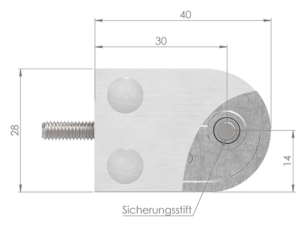 Glasklemme 40x28x17-4 mm Ø 42-4 mm- fuer 2-0 mm Blech-10-MODELL16-4.2