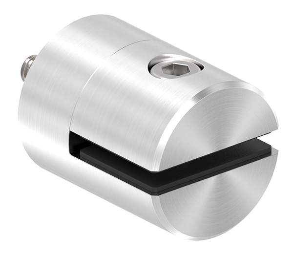 Blechhalter - Plattenhalter Ø 32 mm Edelstahl V2A – Anschluss flach - geradeinkl- Schrauben - Gummieinlage-12-2110.4