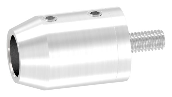 Querstabhalter V2A Edelstahl – Anschluss FLACH passend fuer Rundstaebe 10 mm zum Verbinden -Stoss- inkl- Schrauben-11-1640.4