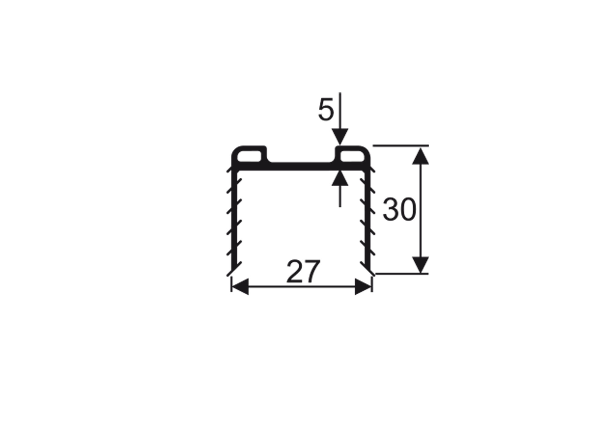 Glasdichtung EPDM fuer Glas 15-17-5 mm- 5000 mm lang- Schwarz-89-11A195048155000-A.4
