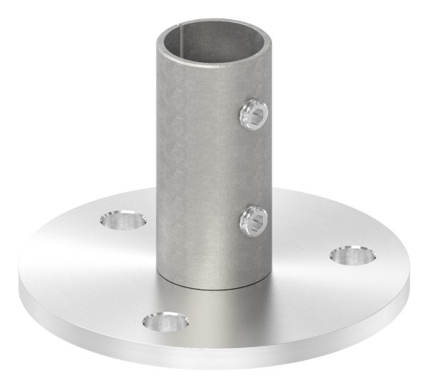 Wand- und Bodenanker  Masse- Ø 100x6 mm fuer Rundrohr Ø 33-7x2-0 mm -V2A-11-3010.4