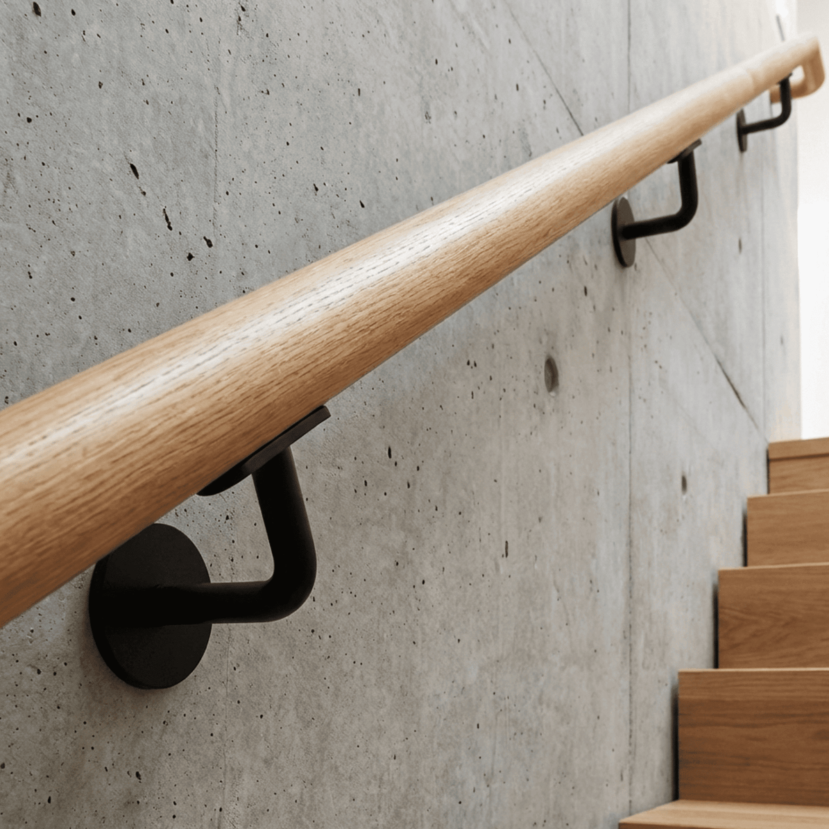 Design Handlaufhalter RAL 9005 Schwarz - V2A Edelstahl - Fuer Ø 42-4 mm Rohr - Unsichtbare Befestigung-11-7002-B-A.4