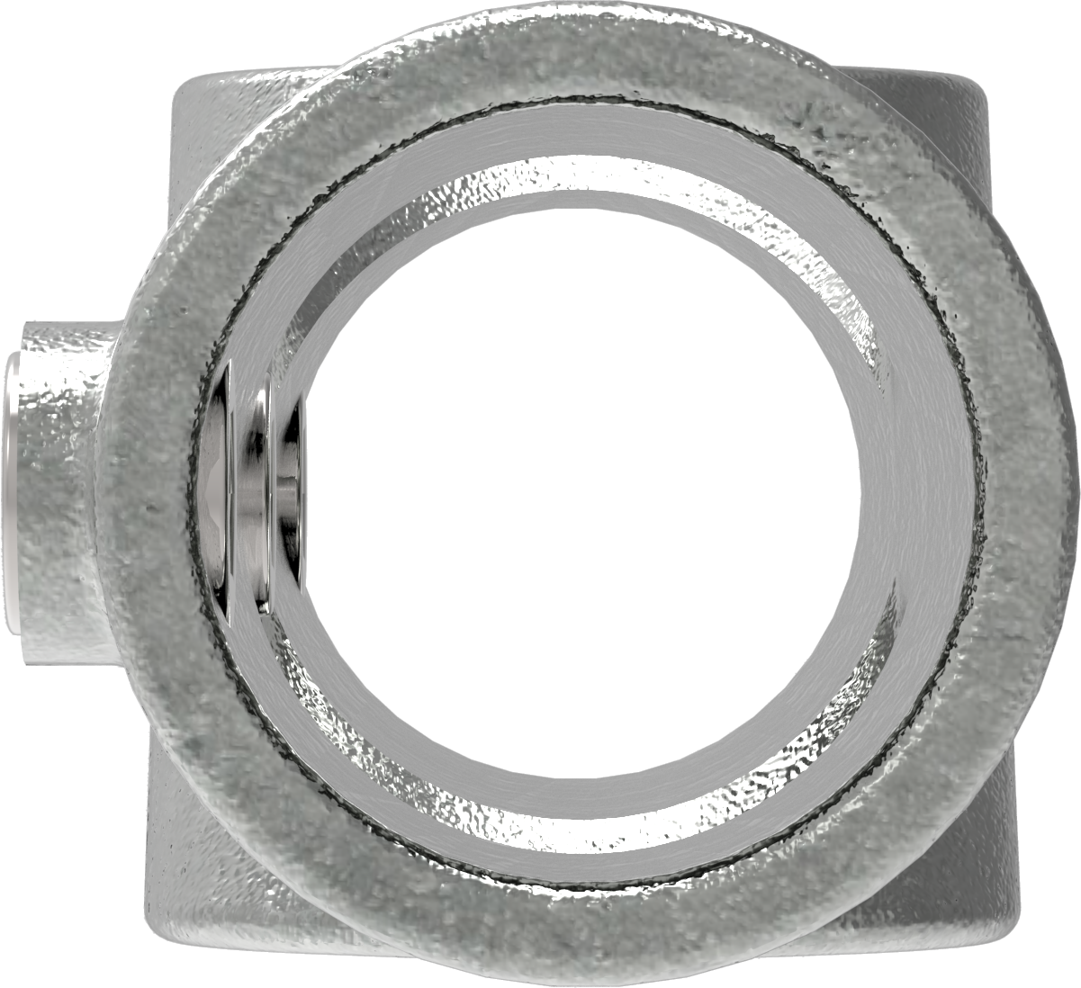 Rohrverbinder Kreuzstueck 30-45° Ø 48-3 mm -1 1-2- - Temperguss verzinkt - 130D48-130D48