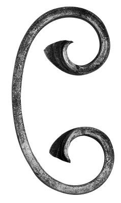 C-Schnecke - Masse- 60x120 mm - Material- 12x6 mm - Stahl S235JR- roh-30-3733.8