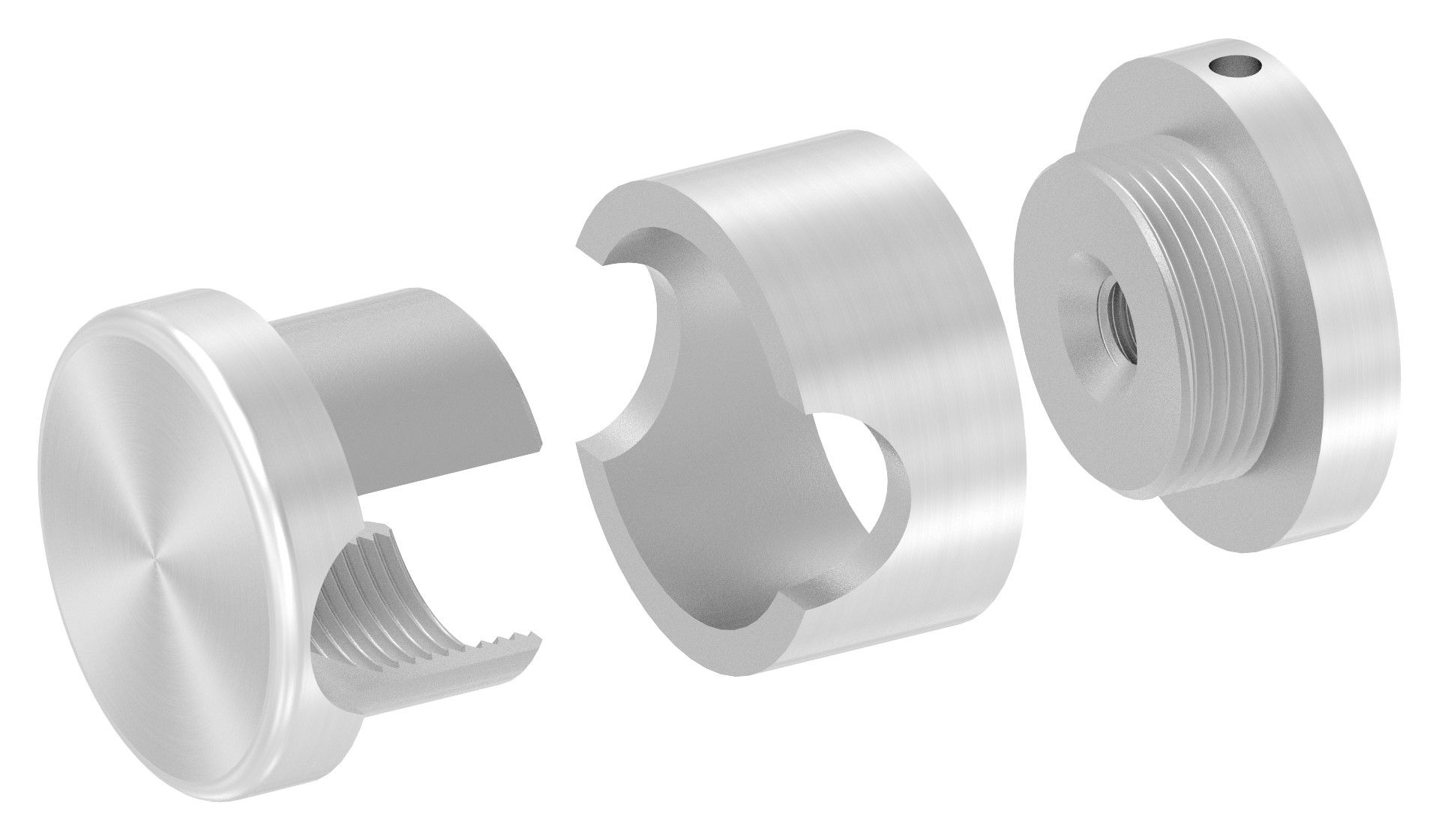 BRENK-fix® Grundhalter fuer Staebe Ø 16mm- ALU-88-11BR-R16M8.ALU