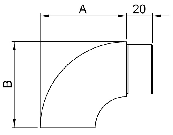 Endbogen V2A Ø 42-4 x 2-0 mm 90° flach-11-3693.4