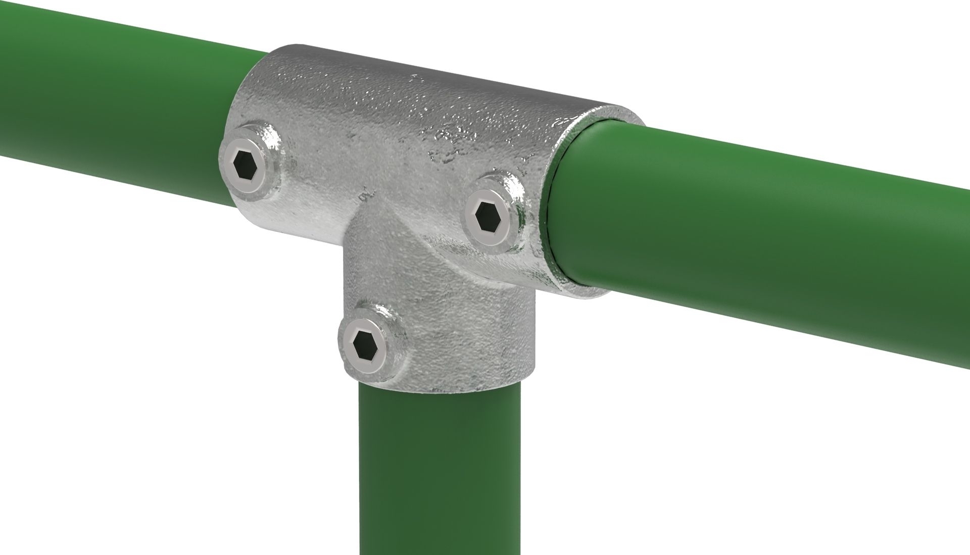 Rohrverbinder T-Stueck lang Ø 60-3 mm -2- - Temperguss verzinkt - 104E60-104E60