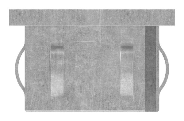 Stahlstopfen flach - fuer Rohr 50x50x2-0-3-0 mm - Stahl S235JR- roh-30-2944.8