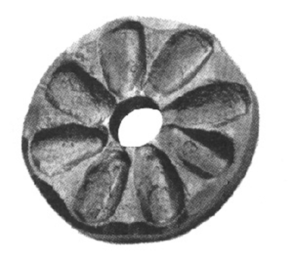 Rosette - Zierteil - Ø 65x8 mm mit Loch Ø 15 mm - Stahl -Roh- S235JR-30-2653.8