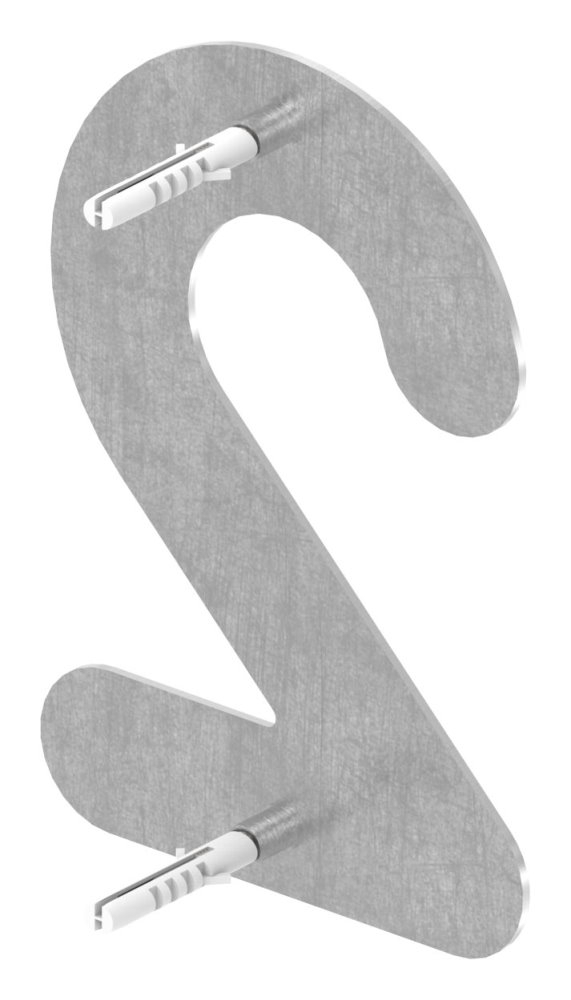 Hausnummer 2 - klein - Masse- 110 mm x 150 mm - V2A-11-8052.4