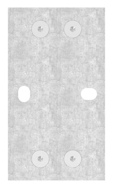 Wandbesfestigung  Masse- 160x90x8 mm fuer Quadratrohr 40x40 mm - V2A-11-2731.4