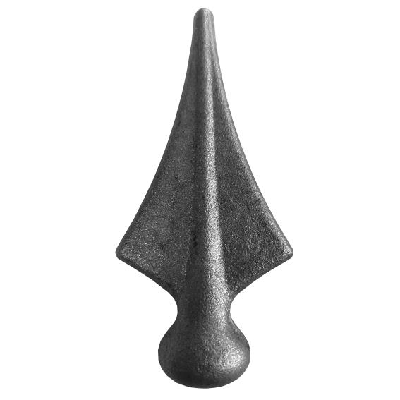 Zaunspitze Stahl geschmiedet Ø 110 mm- B 50 mm fuer 25×25 mm Vierkant roh-89-11E2147110-A.4