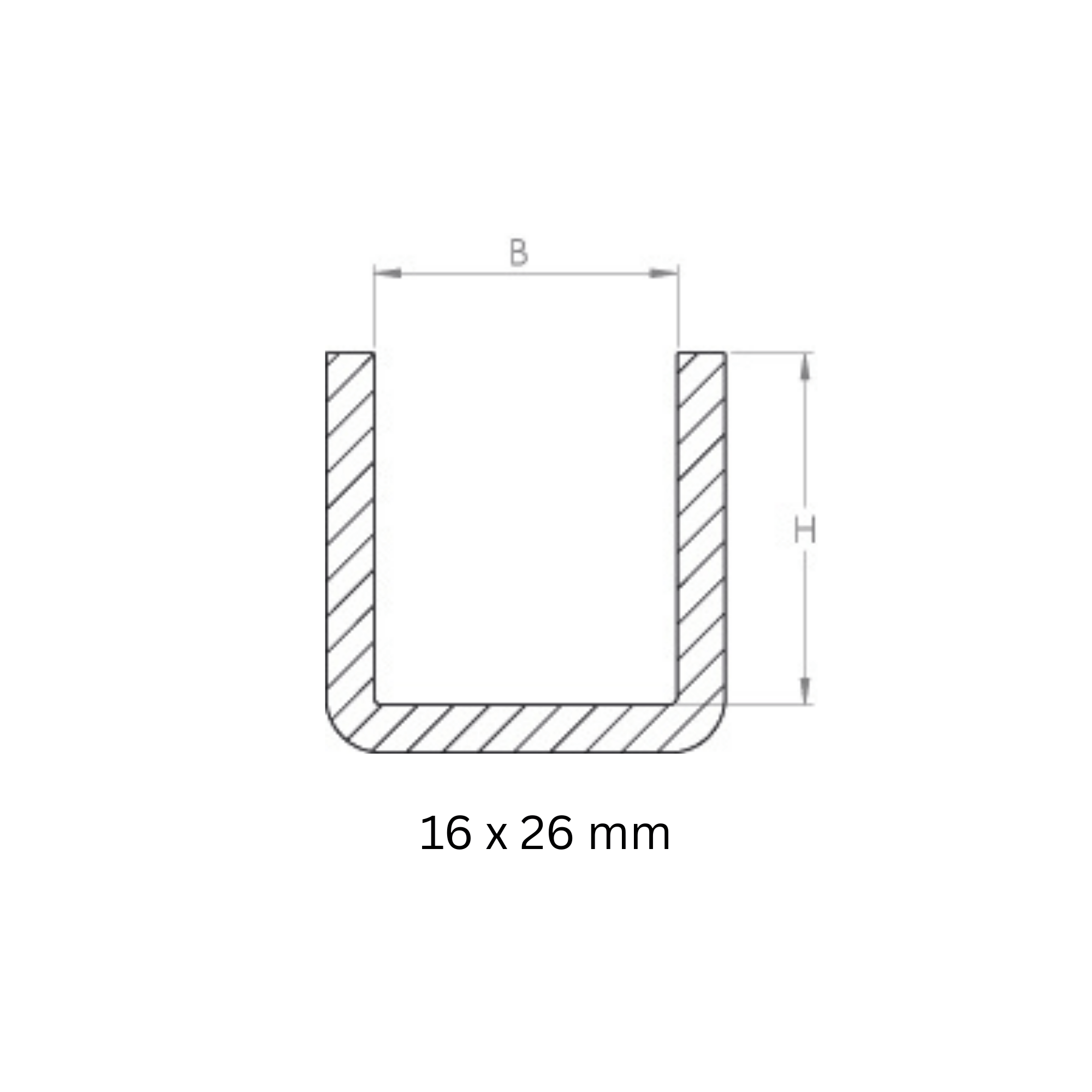 Bund - 1 Stueck - Material- 16x4 mm - Innenmass- 16x26 mm - Stahl -Roh- S235JR-30-6719.8