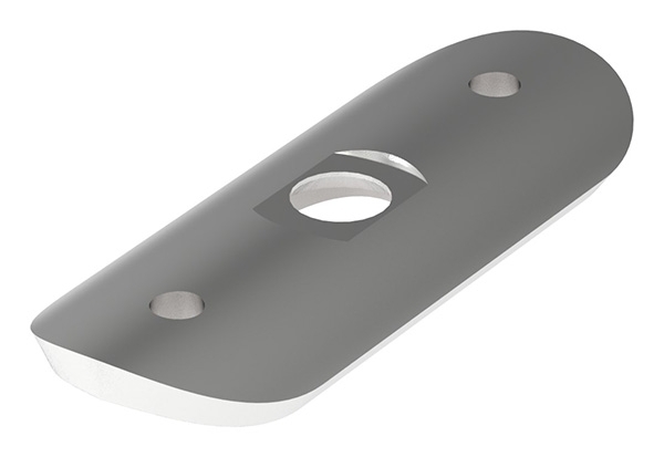 Handlaufanschlussplatte 63x25x4 mm fuer Rohr Ø 33-7 mm zum Vernieten V2A-11-2141.4V