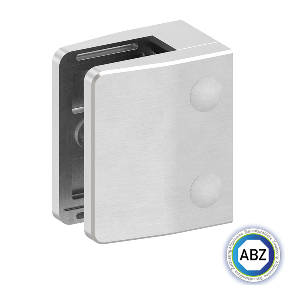 Glasklemme - mit ABZ Zulassung - Masse- 55x65x37-5 mm - verschiedene Anschluesse - V2A - V4A - Zink - Edel- Optik-GLASKLEMME-F-35-60-4.16