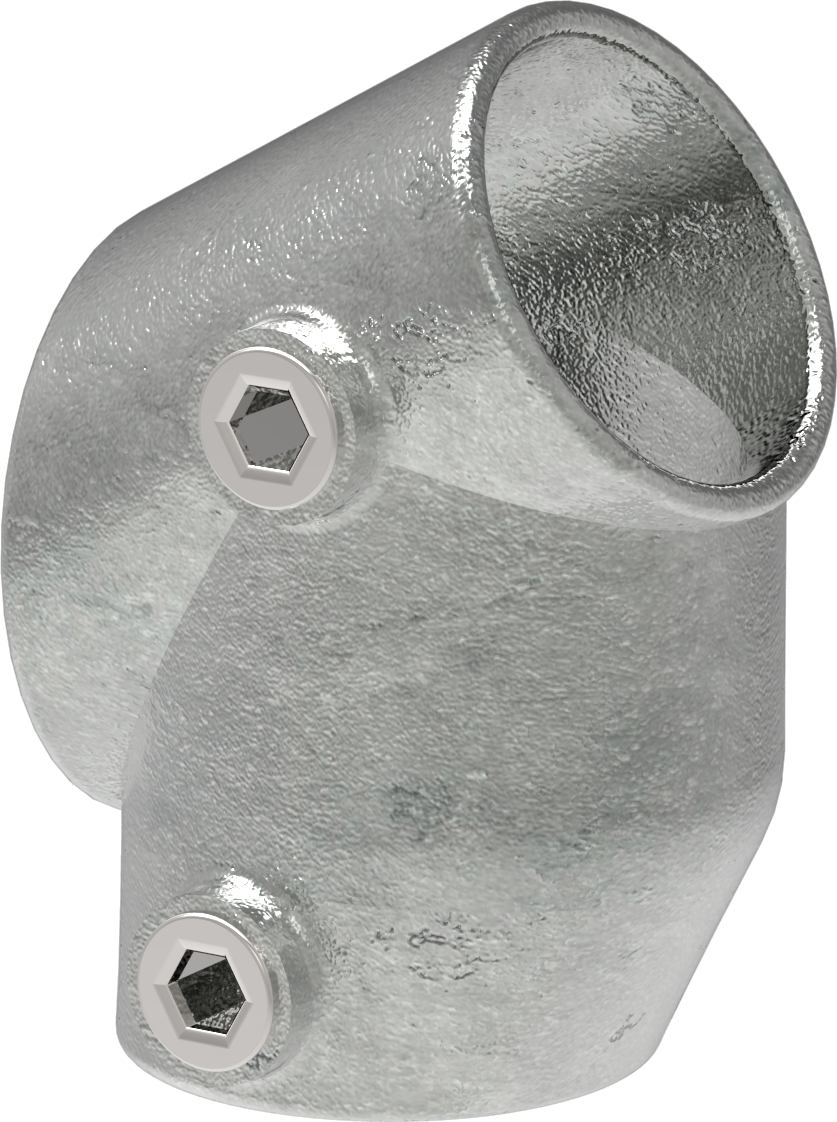 Rohrverbinder - T-Stueck kurz 30-60° - 129B34 - 33-7 mm - 1- - Feuerverzinkt u. Elektrogalvanisiert-129B34