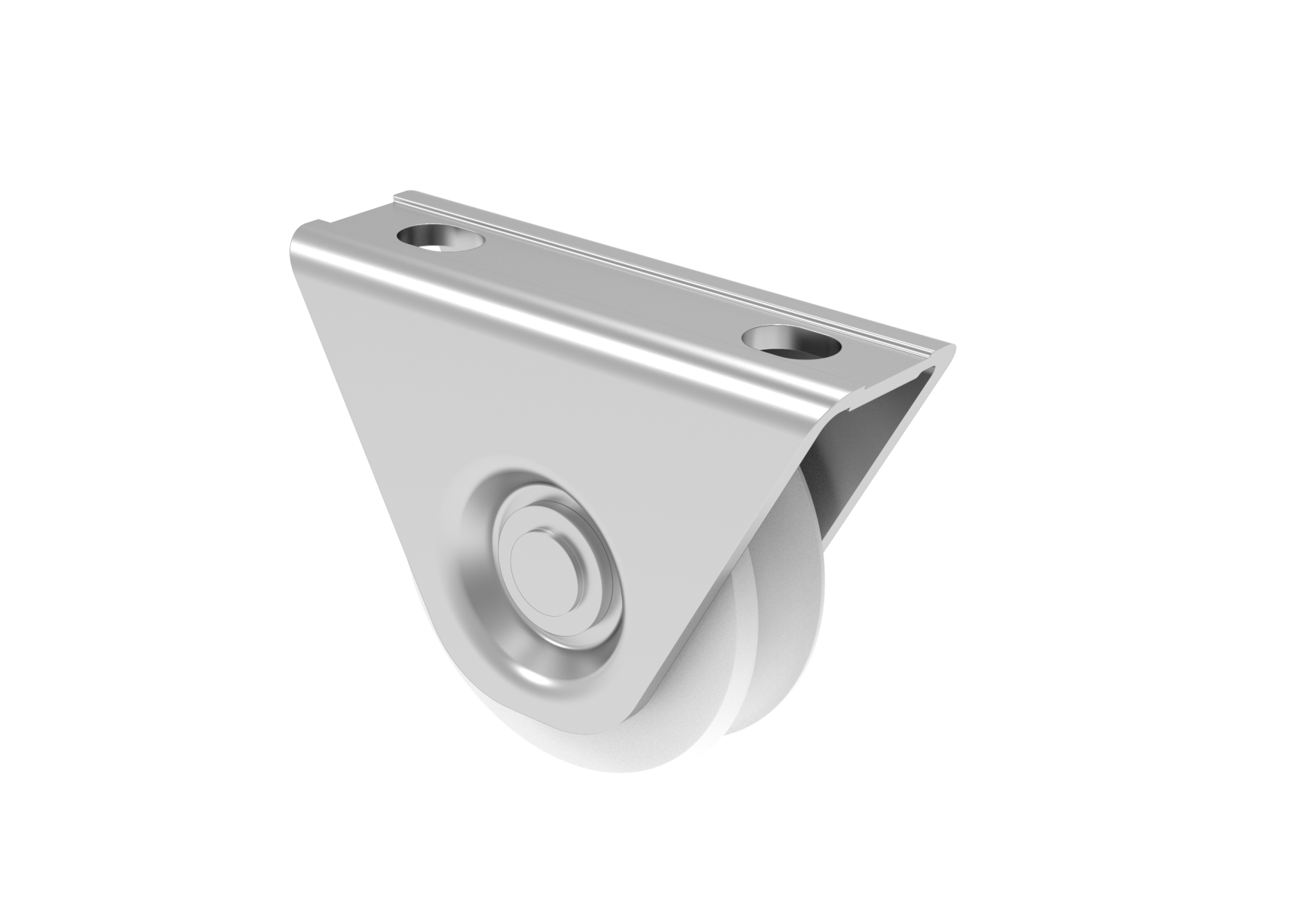 Schiebetorrolle V-Profil Ø 58 mm Edelstahl V2A - Nylon mit Stuetze bis 200 kg-89-11H831V60NYLON-A.4