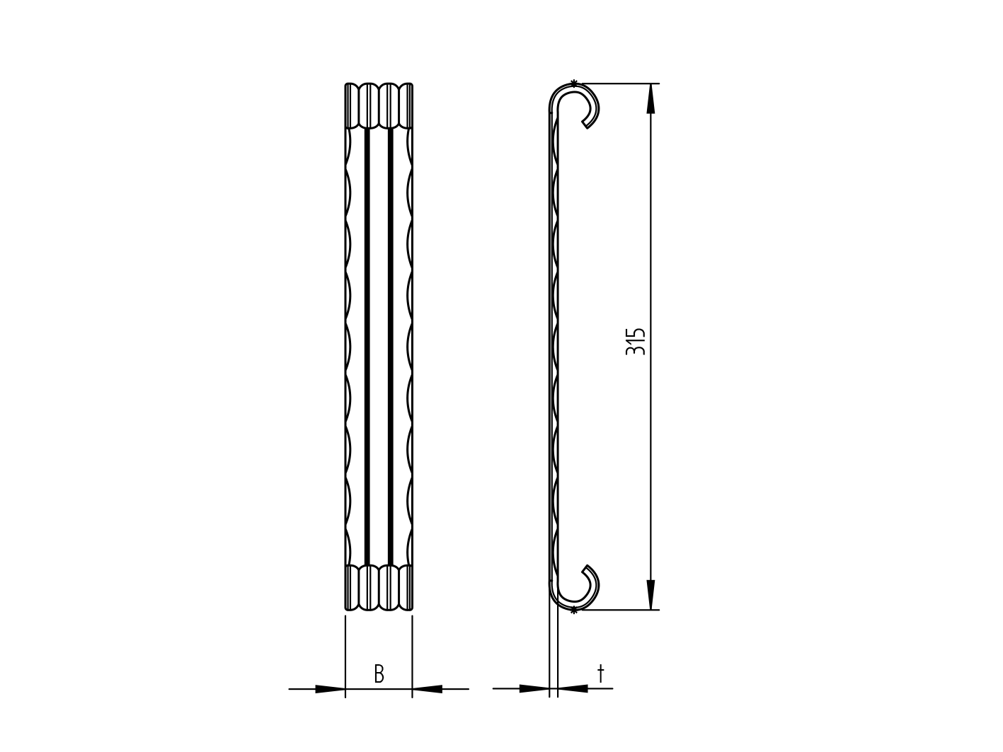 Torabschlussleiste Stahl 315 x 50 x 5 mm Rohzustand-89-11B10950M-A.4