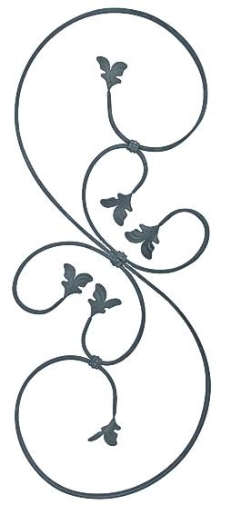 Zierornament Stahl 860x347 mm- 12x6 mm Querschnitt-89-11T10820A-A.4