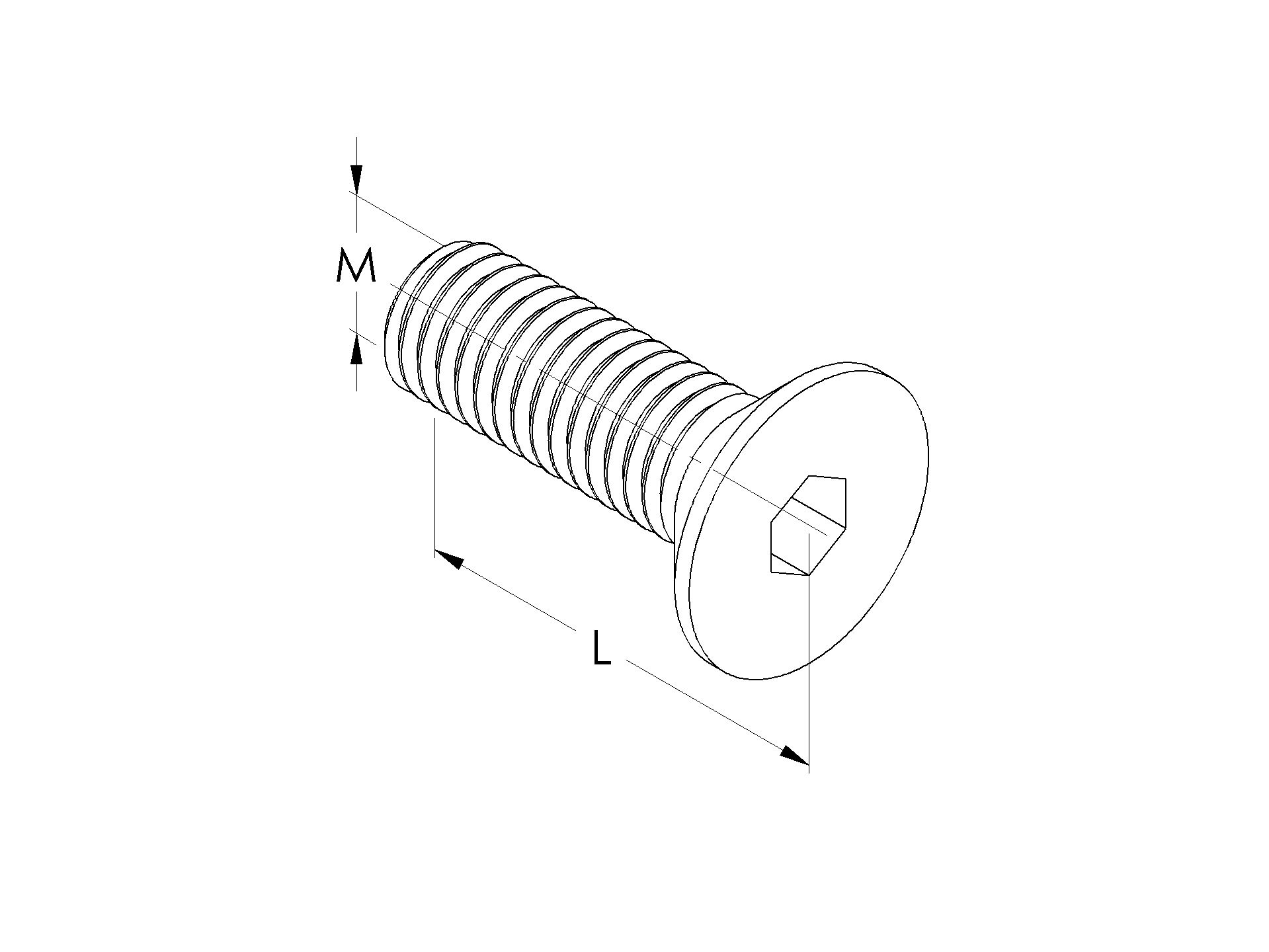 Innensechskant-Senkschraube Edelstahl AISI 304 M10x20 DIN 7991-89-11A4DIN7991M10X20-A.4