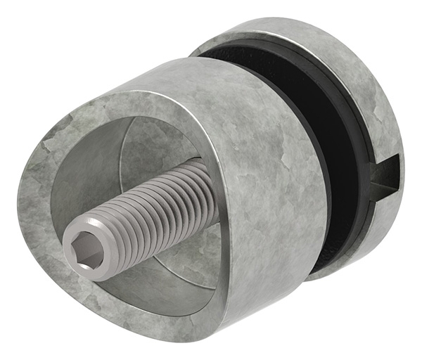 Glaspunkthalter Ø 30 mm- Zink -roh- Anschluss- Rohr Ø 42-4 mm-10-5042.3