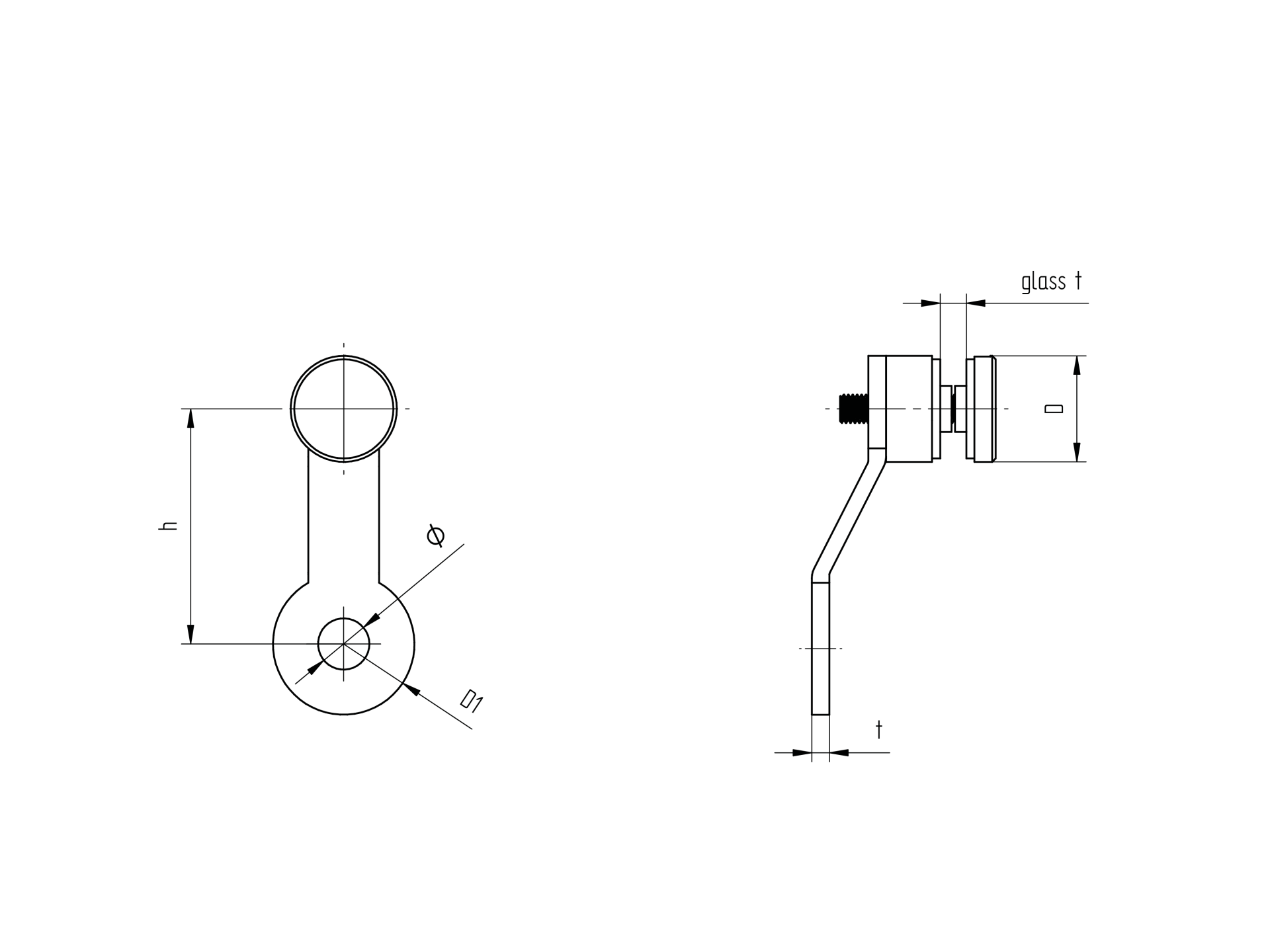 Punkthalter Edelstahl V2A fuer Glas 6-00-12-76 mm 95 mm roh-89-11GSZP101R95-A.4