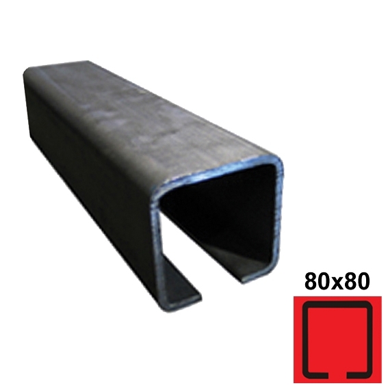 Laufschiene C-Profil Stahl roh 80 x 80 x 5 mm L=3000 mm fuer Schiebetore-89-11H0280X80FE3000-A.4