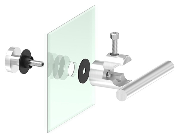 Klemmhalter Edelstahl V4A Ø 25 mm fuer Rohr Ø 12 mm- Glas 6-12-76 mm- nachtraegliche Montage-88-1155345.V4A