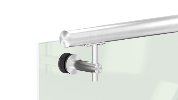 Handlaufhalter fuer Glas mit Halteplatte fuer flachen Anschluss V2A-11-2060.4