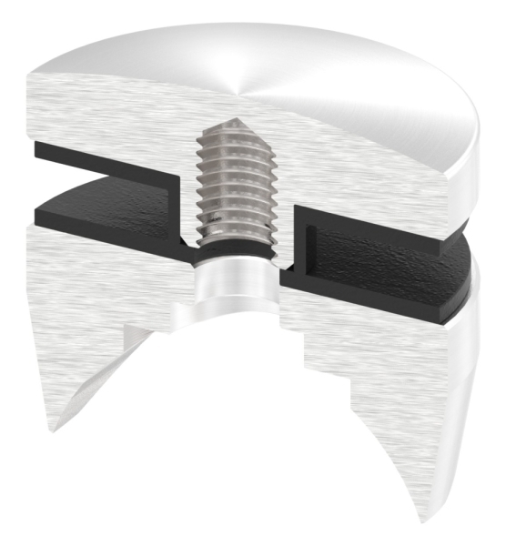 Glaspunkthalter Ø 52 mm- V4A- Anschluss- Rohr Ø 48-3 mm-10-5148.1
