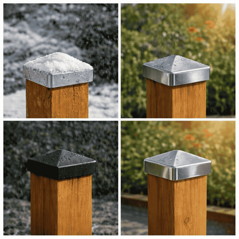 Pfostenkappe 90x90 mm Anthrazit RAL 7016 – 10er Set pulverbeschichtet inkl. Schrauben-60220-90-021