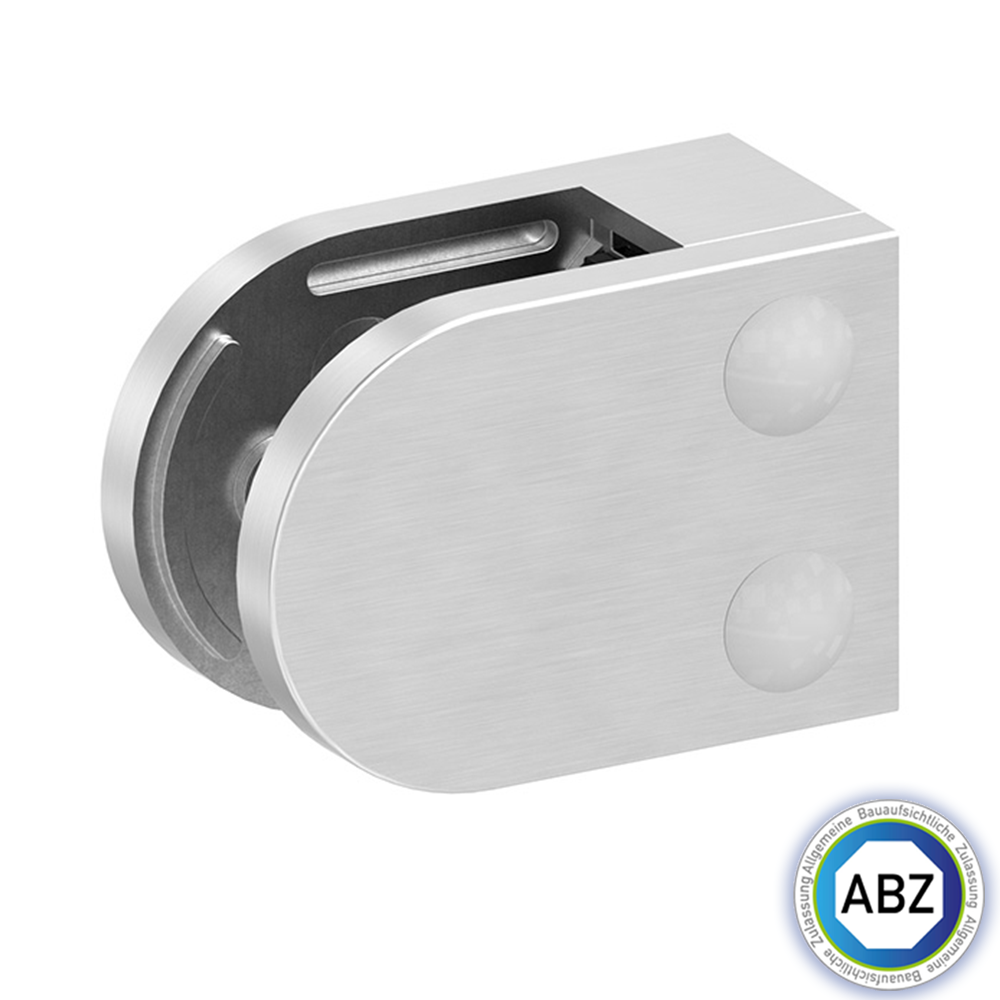 Glasklemme - mit ABZ Zulassung - Masse- 63x45x30 mm - verschiedene Anschluesse - V2A - V4A - Zink - Edel- Optik-GLASKLEMME-F-38-48-4.11