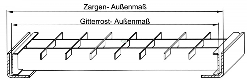 Garagen-Gitterrost - Masse-  240x1240x30 mm 30-30 mm - aus S235JR -St37-2- im Vollbad feuerverzinkt-23-241243030.7