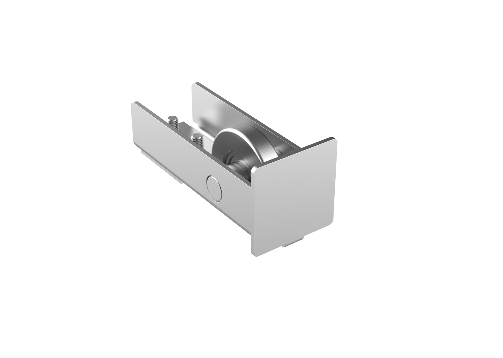 Endanschlag mit Fhrungsrolle Stahl verzinkt fr Profil 60 x 60 mm-89-11H14N60X60-A.4