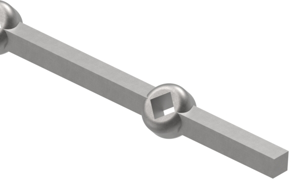 Lochleiste schraeg fuer Quadratrohr Material- 14x14 mm Laenge- 2000 mm Stahl S235JR- roh-30-1645.8