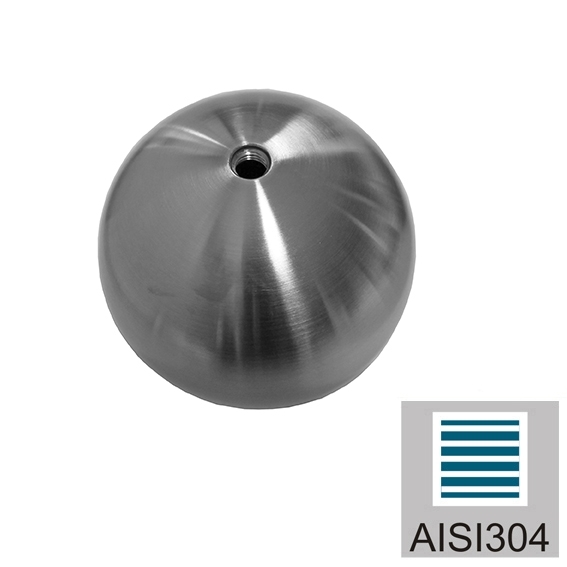 Endkappe Kugel Edelstahl AISI 304 D 150 mm M10 geschliffen hohl-89-11A0220150-A.4