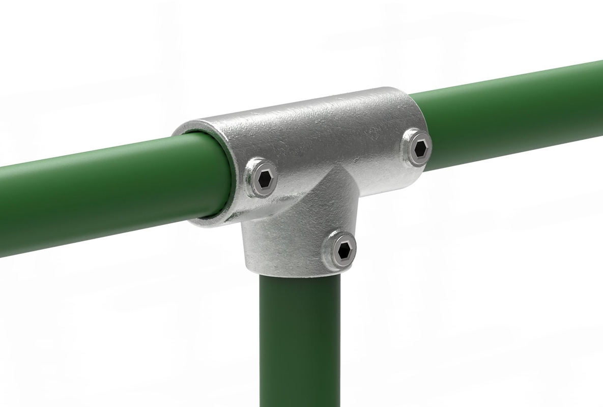 Rohrverbinder T-Stueck lang verstellbar 0-11° Ø 48-3 mm -1 1-2- - Temperguss verzinkt - 155D48-155D48