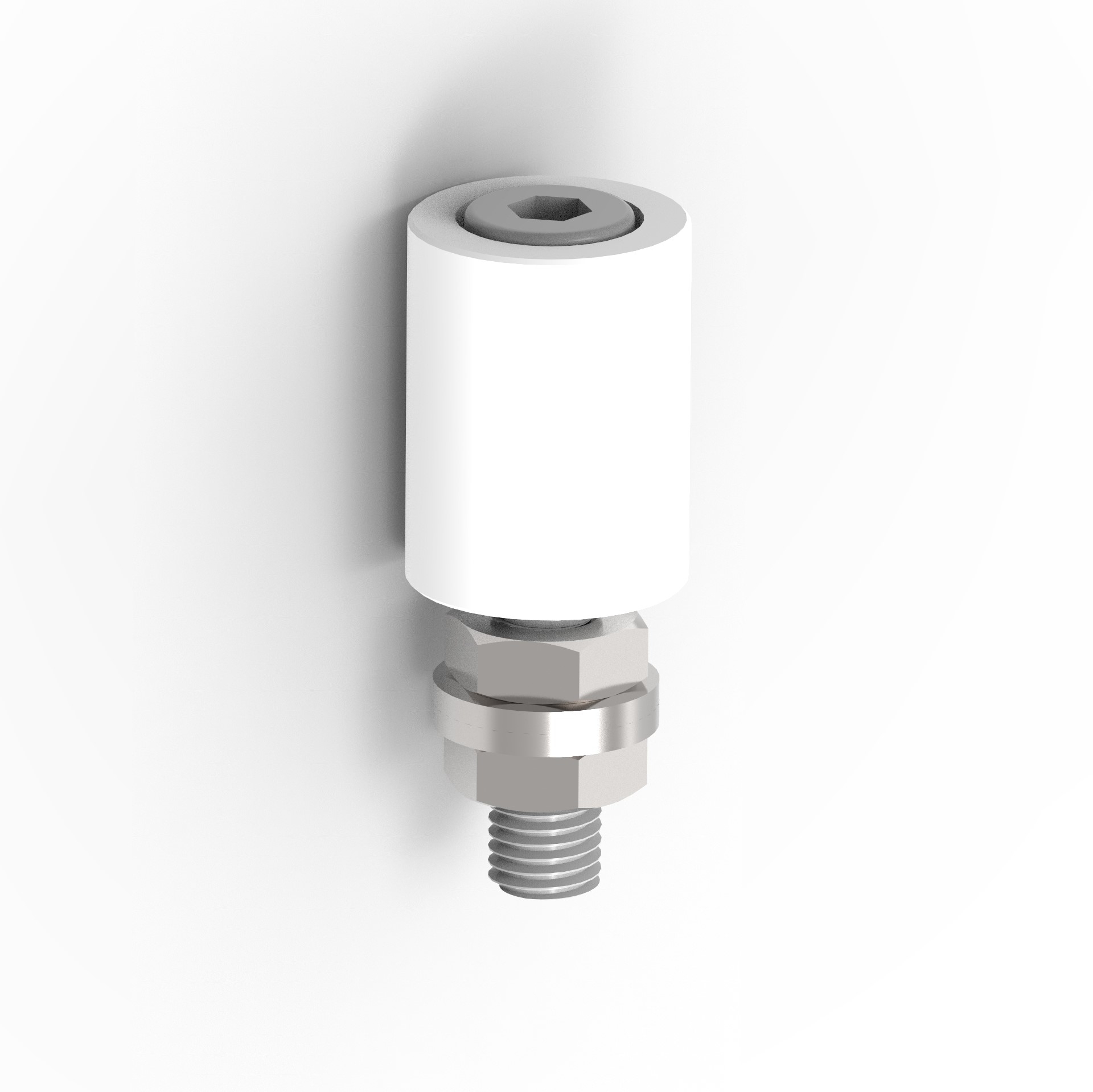 Fuehrungsrolle Nylon weiss Ø 32 mm Edelstahl V2A mit Gewinde M12-89-11H80432W-A.4
