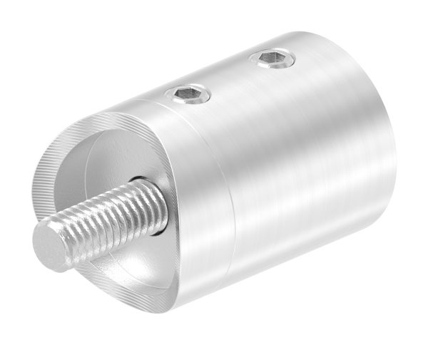 Querstabhalter V2A Edelstahl – Anschluss 42-4 mm fuer Rundstaebe 12 mm mit Sackloch Abschluss links inkl- Schrauben-11-1030.4