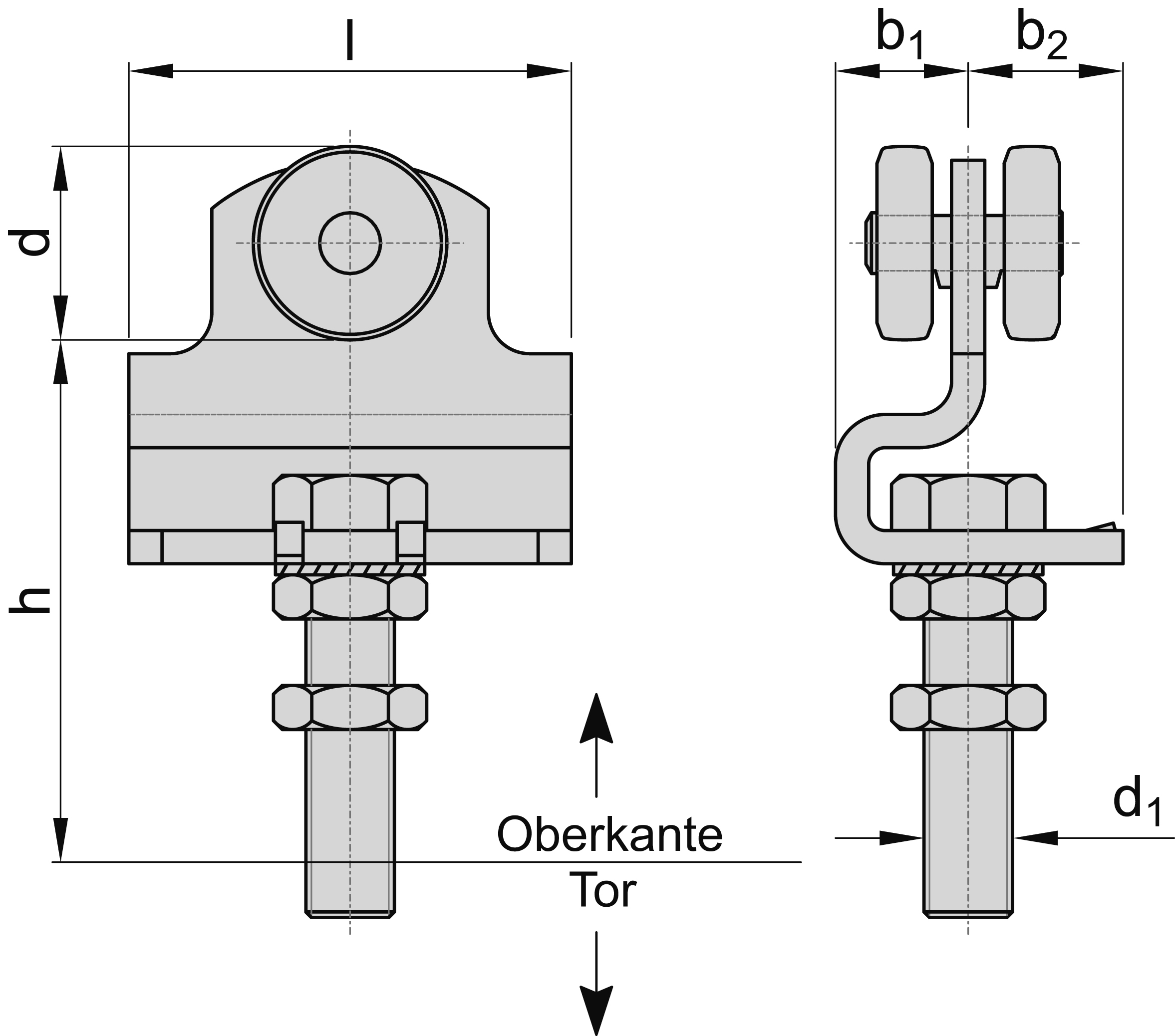 Einfachrolle Schiebetor MEA Gr- 0 verzinkt Ø 22 mm bis 60 kg 10330856-60-0145.7