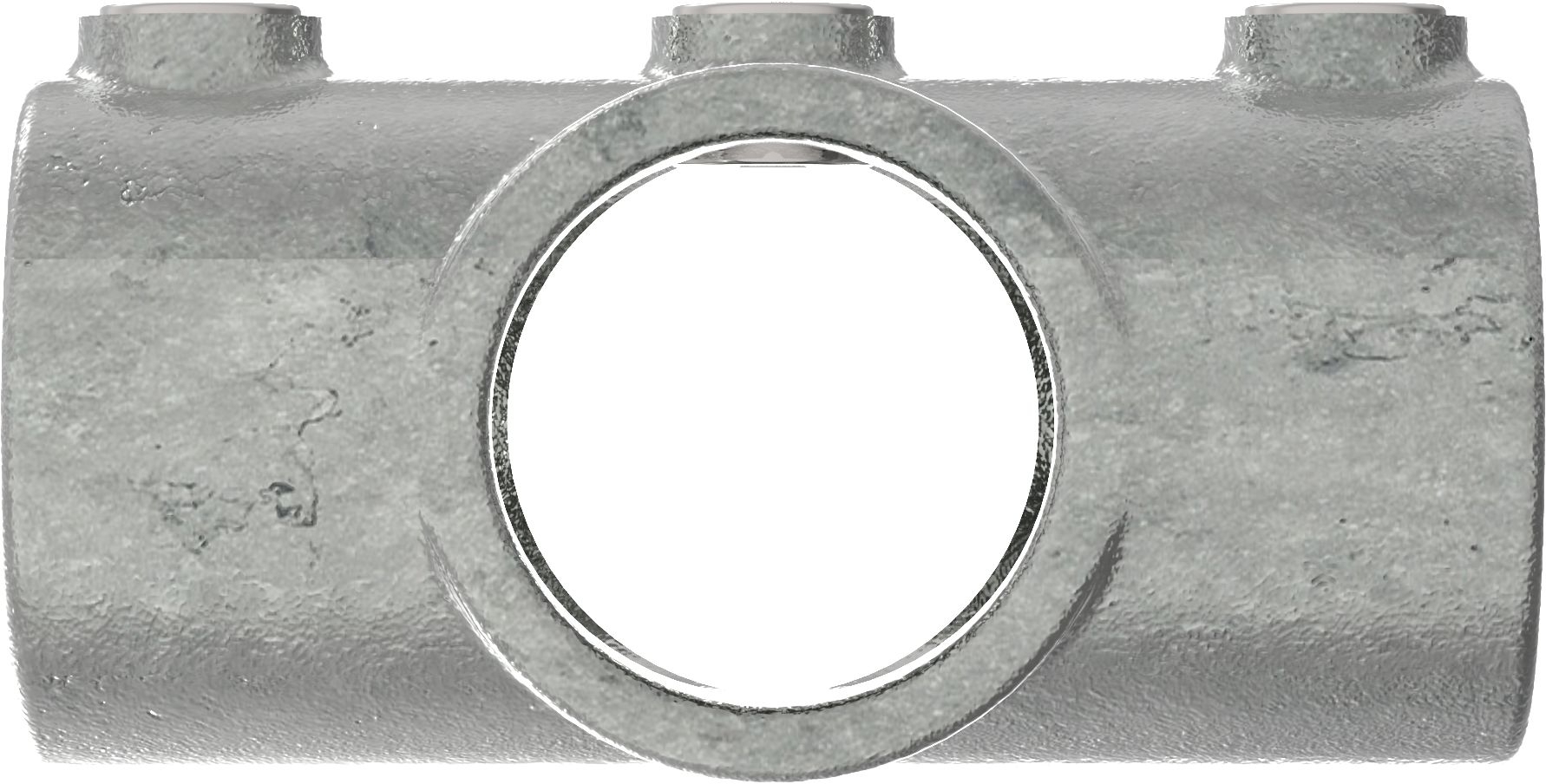 Rohrverbinder Kreuzstueck durchgehend Ø 60-3 mm -2- - Temperguss verzinkt - 119E60-119E60
