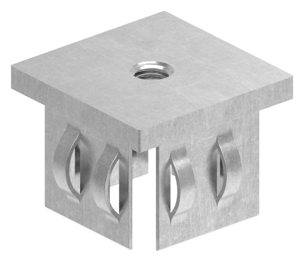 Stahlstopfen flach - mit M8 - fuer Rohr 40x40x2-0-3-0 mm - Stahl S235JR- roh-30-2950.8