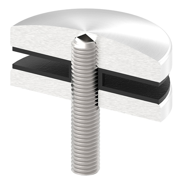 Glaspunkthalter Ø 72 mm fuer Anschluss- flach V2A - V4A-10-GPH72.1