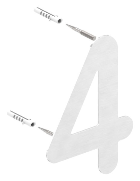 Hausnummer 4 - klein - Masse- 110 mm x 150 mm - V2A-11-8054.4