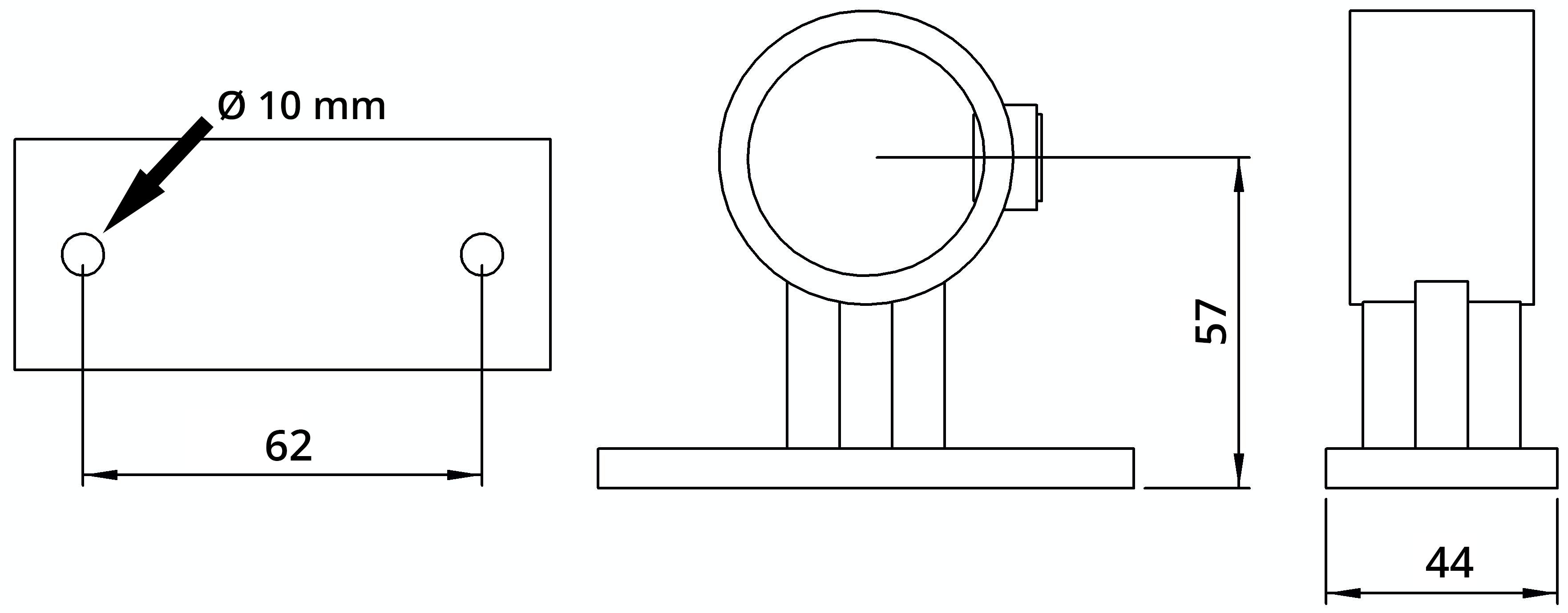 Rohrverbinder Handlaufhalterung Befestigungsschraube 90° Ø 33-7 mm -1- - Temperguss verzinkt - 143WB34-143WB34