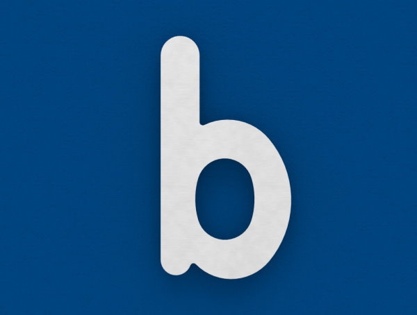 Buchstabe b - gross - Masse- 200 mm x 300 mm - V2A-11-8075.4