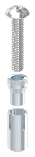Duebelset verzinkt mit Edelstahlschrauben M8 x 40-88-1156714.ALU