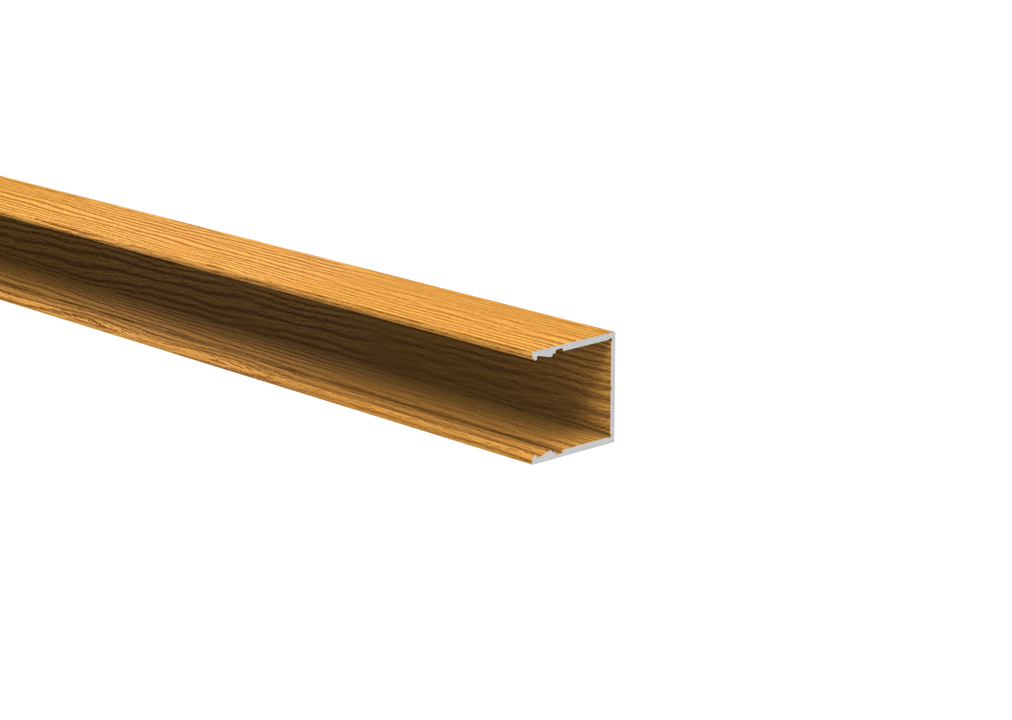 Zaunadapter Aluminium 25 x 25 mm- 6-0 m- Holzdekor Helle Eiche-89-11FGAL20U6000W02-A.4