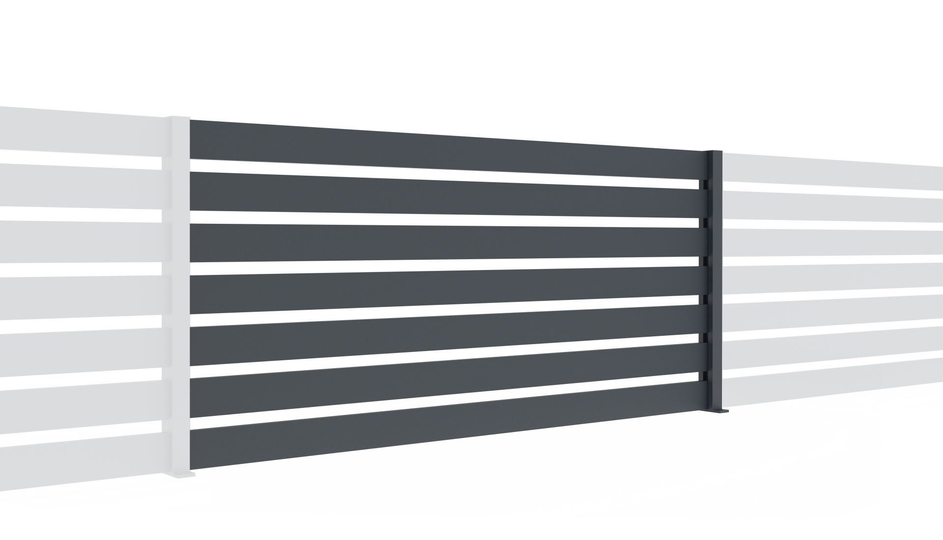 Zaunfeld Aluminium 2000 x 925 mm Anthrazit RAL 7016 strukturiert-89.FG2WP20X10009X2R7016