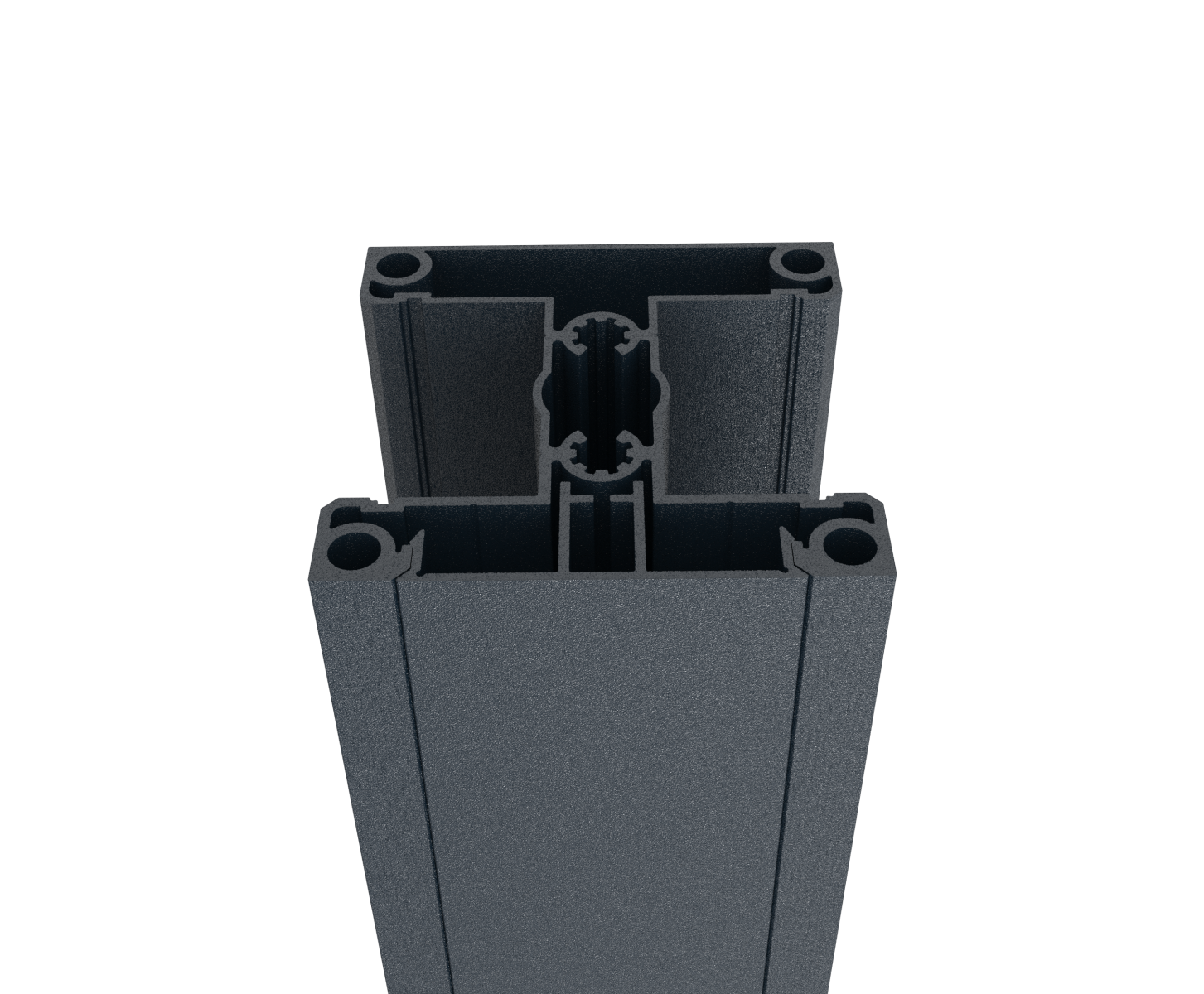 Aluminiumpfostenset 70x70 mm 6 m Anthrazit RAL 7016 inkl- Abdeckleiste fuer 40 mm Fuellungen-89.FGP70X706000R7016SET